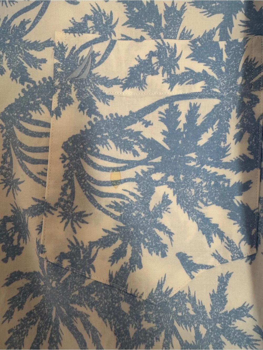 Nautica White Short-Sleeve Palm Print Button-Down Shirt